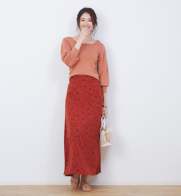 Rouge vif「ドローイングフラワースカート」|スカート|