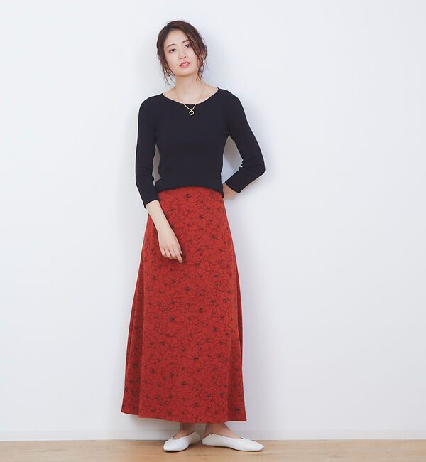 Rouge vif「ドローイングフラワースカート」|スカート|