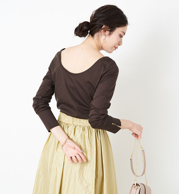 Rouge vif「2WAY袖スリットカットソー」|Tシャツ・カットソー|ブラウン