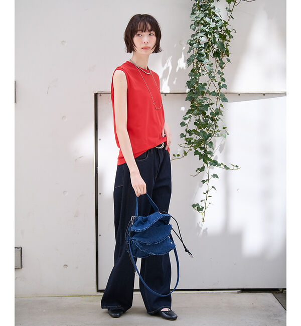 Rouge vif「【Ampersand / アンパサンド】Denim  frilr bag　ME-」|ショルダー・メッセンジャー|