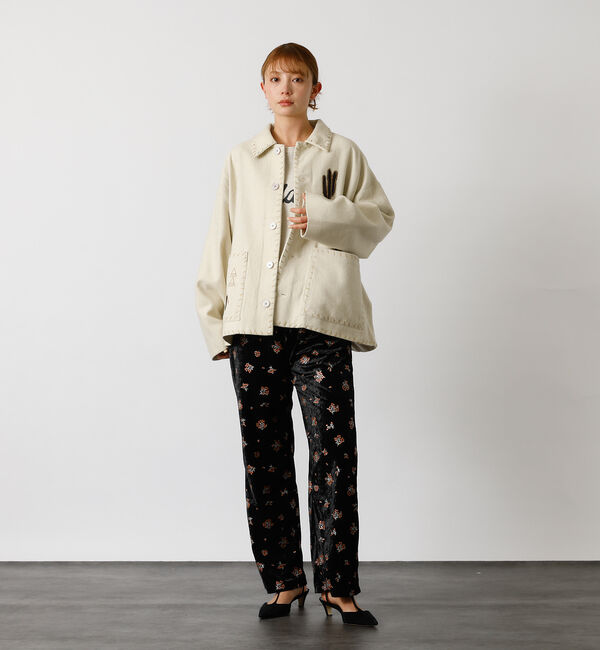 Rouge vif「【Le Melange/ル・メランジュ】花柄ベロアパンツ/#8551502/花柄」|その他|