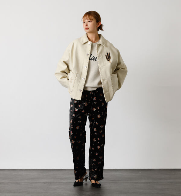 Rouge vif「【Le Melange/ル・メランジュ】花柄ベロアパンツ/#8551502/花柄」|その他|