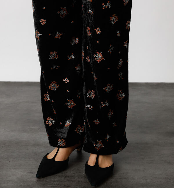 Rouge vif「【Le Melange/ル・メランジュ】花柄ベロアパンツ/#8551502/花柄」|その他|