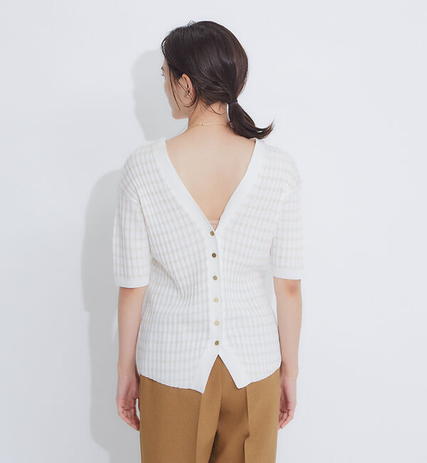 qualite「2WAY Vネックアシメニット」|ニット・セーター|