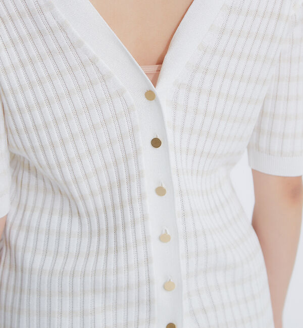 qualite「2WAY Vネックアシメニット」|ニット・セーター|