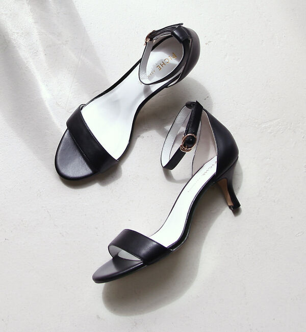 AU BANNISTER「シンプルアンクルストラップサンダル」|サンダル|ブラック