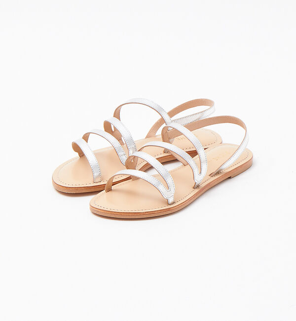 AU BANNISTER「アシンメトリーラインサンダル」|サンダル|シルバー