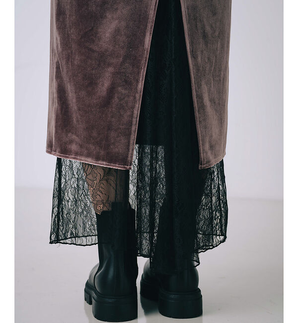 SELFIST「ベロア裾レーススカート」|スカート|