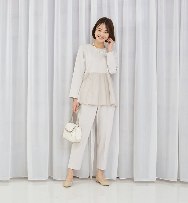 abahouse mavie「【エニデイカセット】チュールブラウス＆テーパードパンツ」|シャツ・ブラウス|