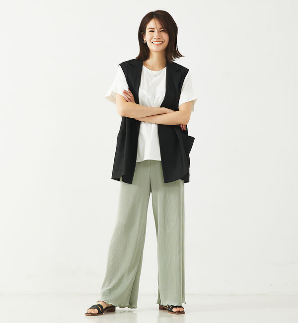 abahouse mavie「クリスタルプリーツパンツ」|その他|