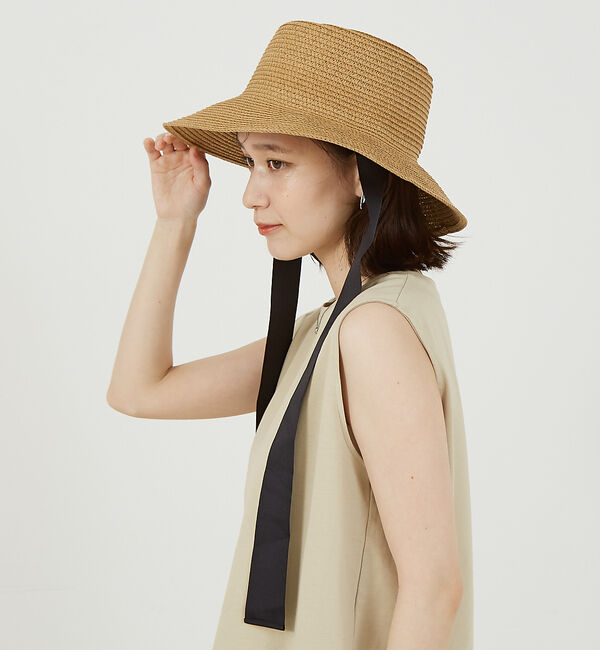 abahouse mavie「ポークパイリボンハット」|その他|ベージュ