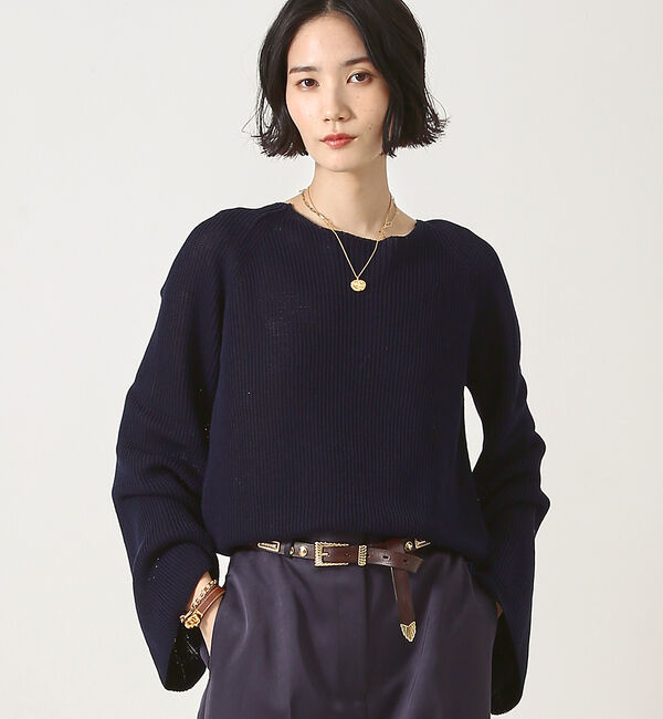 The Store by C' 「【COCUCA】コットンコードプルオーバー」|ニット・セーター|ダークネイビー