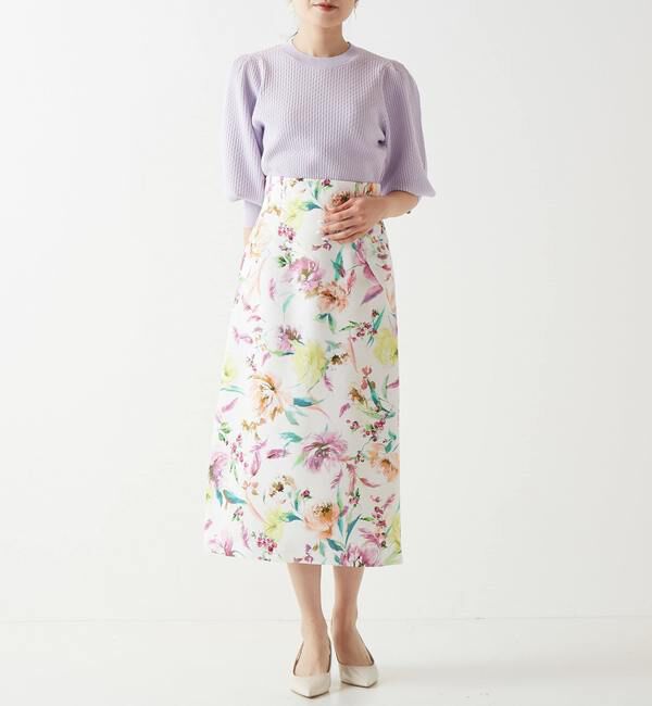 TIARA「花と羽タイトスカート」|スカート|