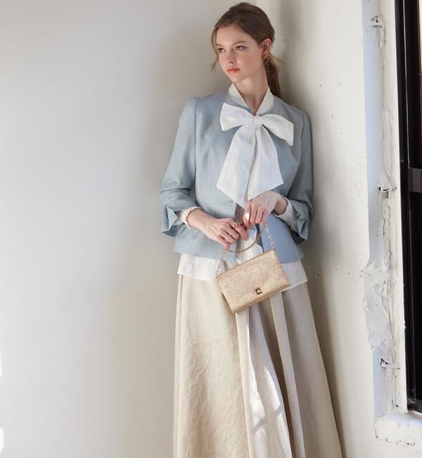 TIARA「ペプラムジャケット」|ノーカラージャケット|