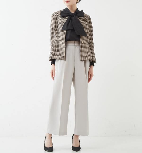 TIARA「ペプラムジャケット」|ノーカラージャケット|