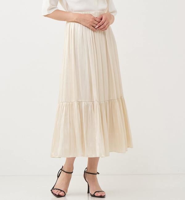 TIARA「《定番》ギャザーティアードスカ―ト」|スカート|アイボリー