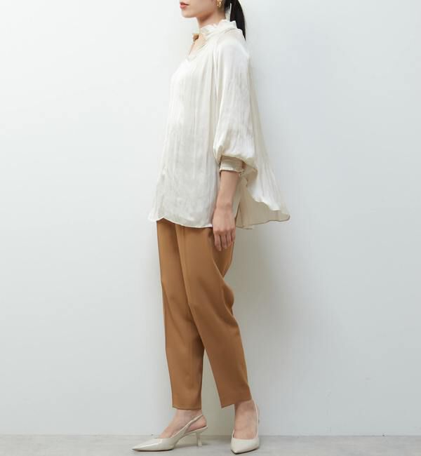 TIARA「《定番》2wayフリルネックギャザーブラウス」|シャツ・ブラウス|