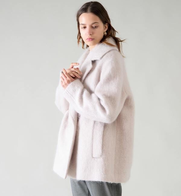 TIARA「モヘアダブルオーバーコート」|その他|ライトベージュ