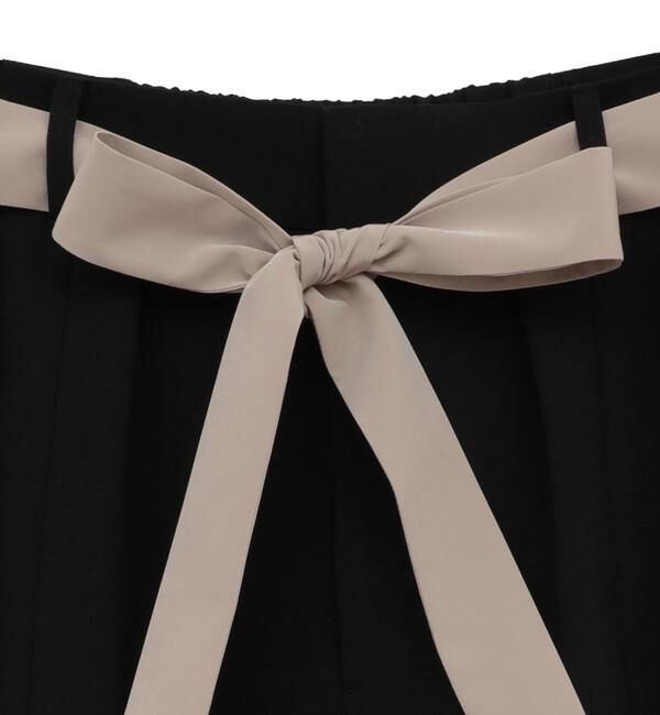 TIARA「バイカラーリボンカーブパンツ（セットアップ可）」|スラックス|