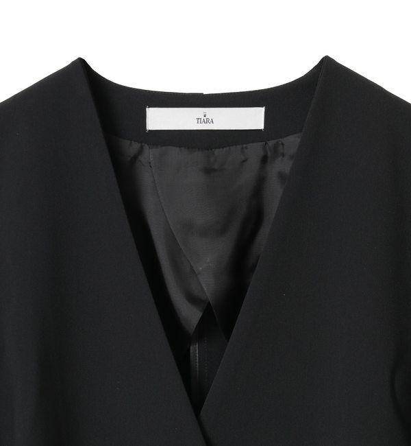 TIARA「《定番》ノーカラーダブルジャケット」|テーラードジャケット|