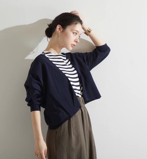 Liesse「ニットショートカーディガン」|カーディガン|ネイビー