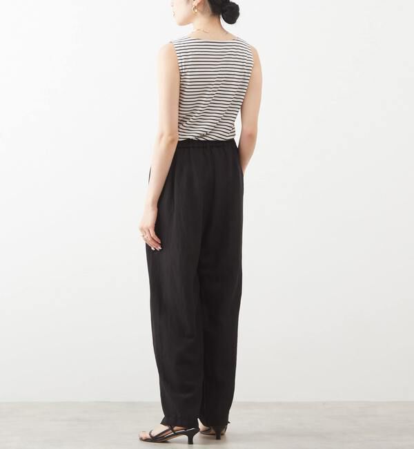 Liesse「ゴールド釦切り替えボーダータンクトップ」|Tシャツ・カットソー|