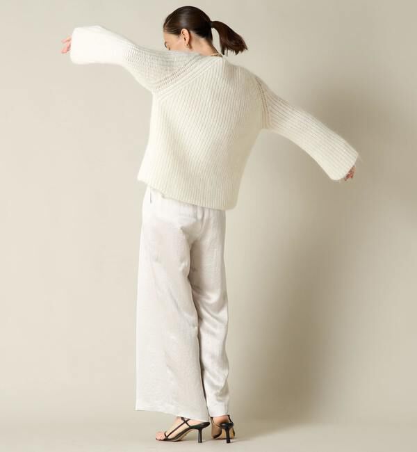 Liesse「モヘア混ワイドスリーブショートニット」|ニット・セーター|