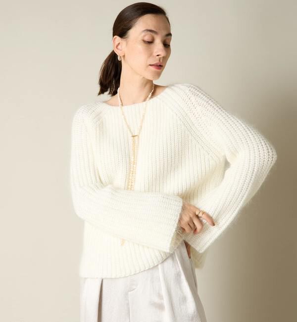 Liesse「モヘア混ワイドスリーブショートニット」|ニット・セーター|