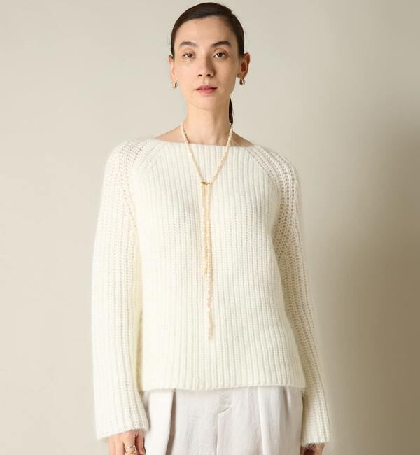 Liesse「モヘア混ワイドスリーブショートニット」|ニット・セーター|