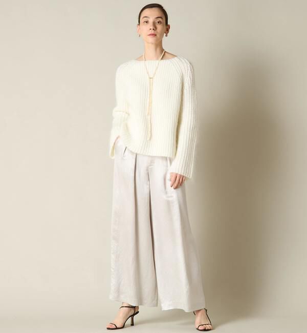 Liesse「モヘア混ワイドスリーブショートニット」|ニット・セーター|