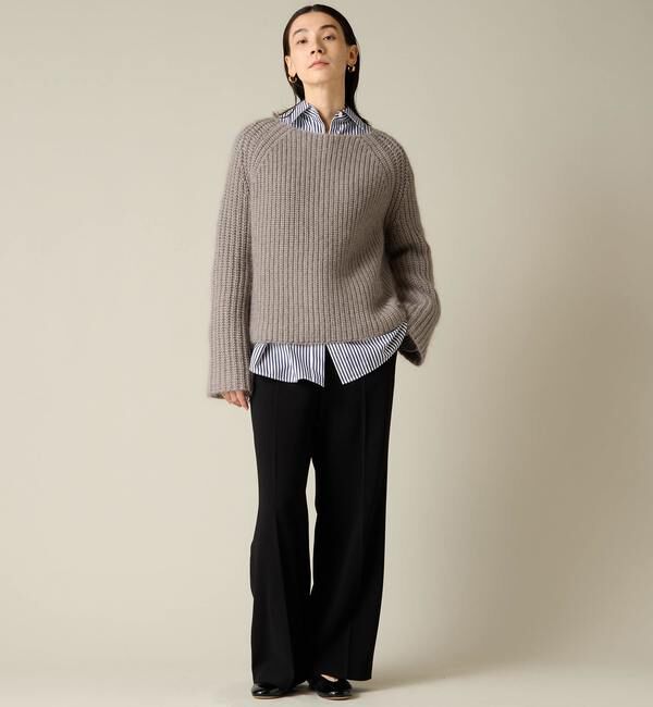 Liesse「モヘア混ワイドスリーブショートニット」|ニット・セーター|