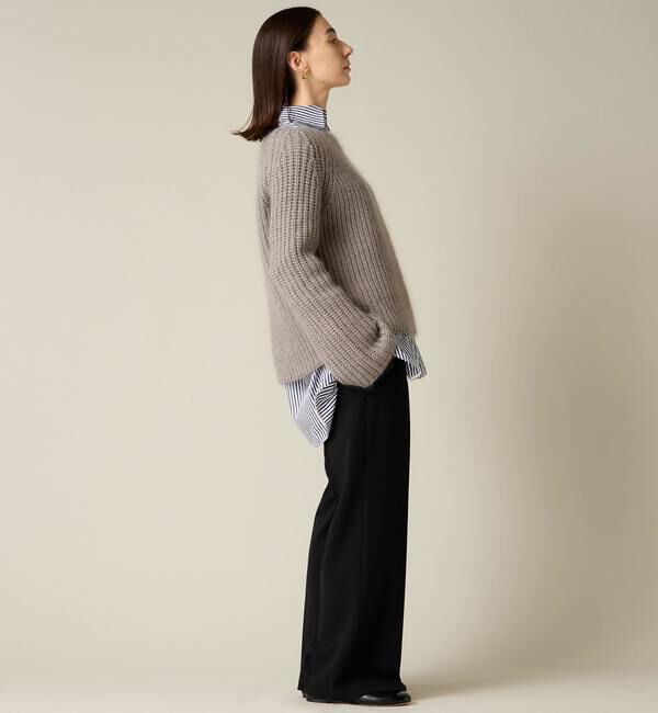 Liesse「モヘア混ワイドスリーブショートニット」|ニット・セーター|