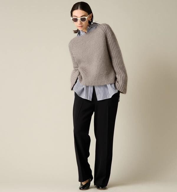 Liesse「モヘア混ワイドスリーブショートニット」|ニット・セーター|