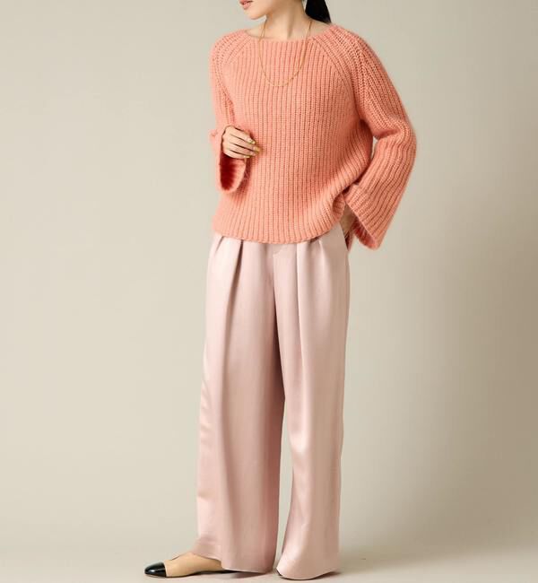 Liesse「モヘア混ワイドスリーブショートニット」|ニット・セーター|