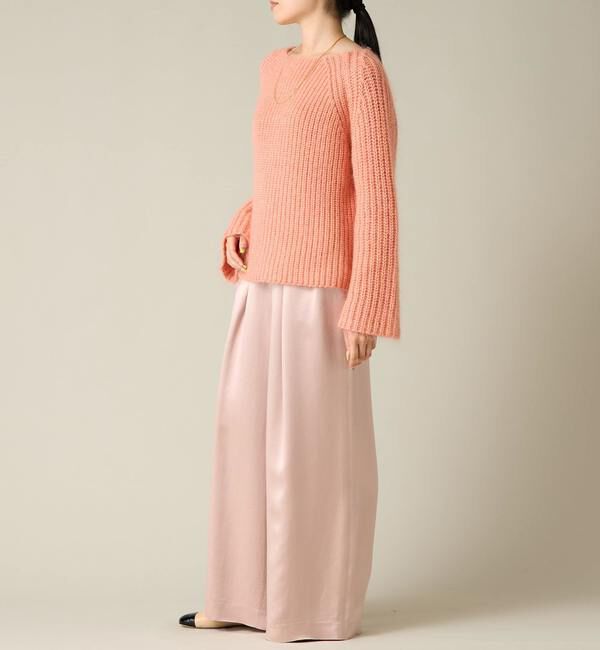 Liesse「モヘア混ワイドスリーブショートニット」|ニット・セーター|