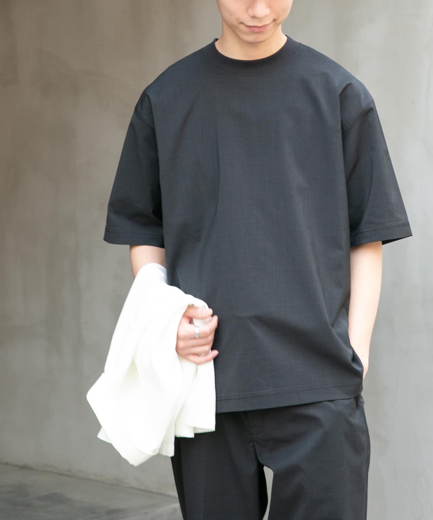 URBAN RESEARCH DOORS「FORK&SPOON　TEC LINEN T-SHIRTS」|Tシャツ・カットソー|ブラック