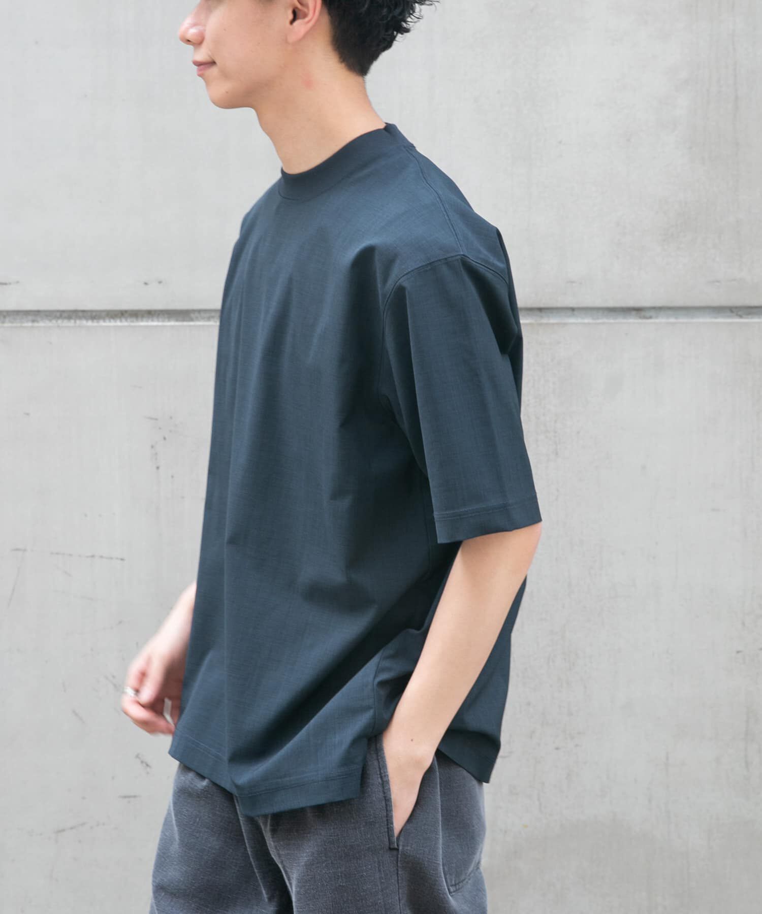 URBAN RESEARCH DOORS「FORK&SPOON　TEC LINEN T-SHIRTS」|Tシャツ・カットソー|ブルー系その他