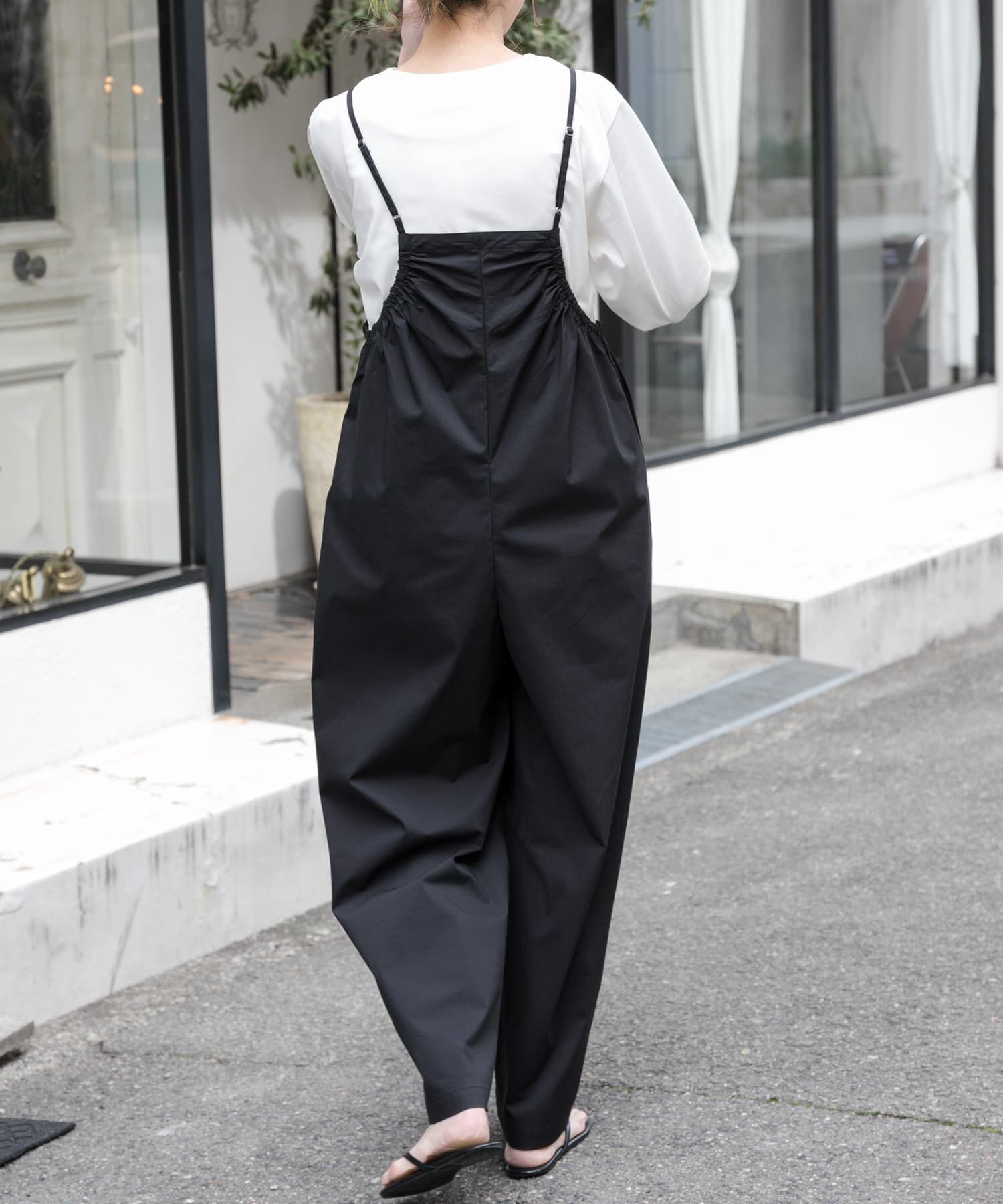 URBAN RESEARCH DOORS「FORK&SPOON　サイドギャザーサロペット」|スカート|