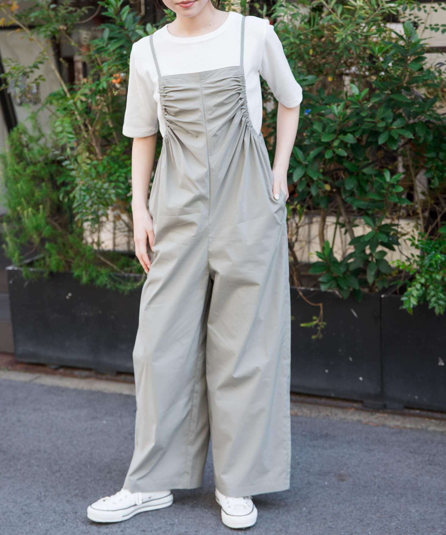 URBAN RESEARCH DOORS「FORK&SPOON　サイドギャザーサロペット」|スカート|