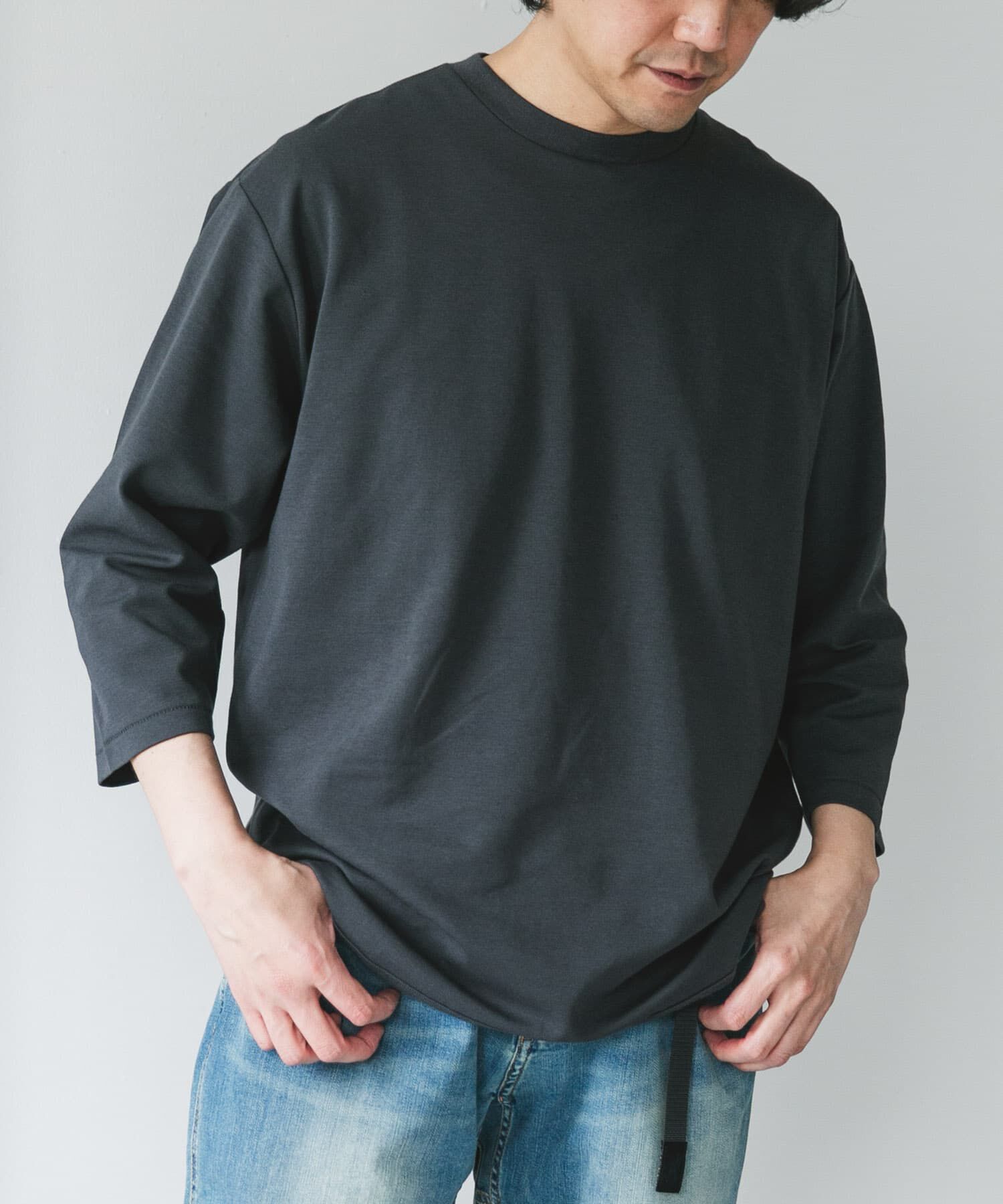 URBAN RESEARCH DOORS「ポンチ8分袖ラウンドヘムTシャツ」|Tシャツ・カットソー|