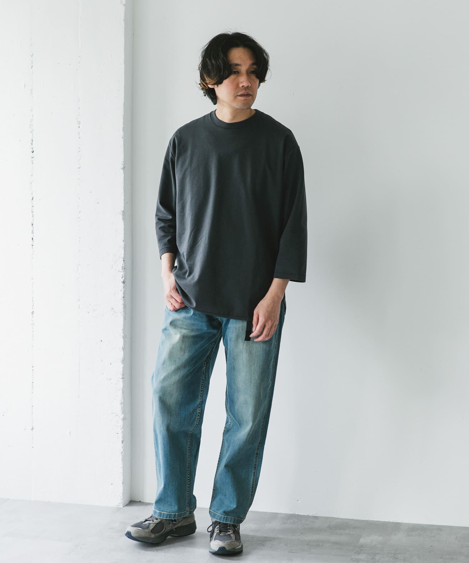 URBAN RESEARCH DOORS「ポンチ8分袖ラウンドヘムTシャツ」|Tシャツ・カットソー|