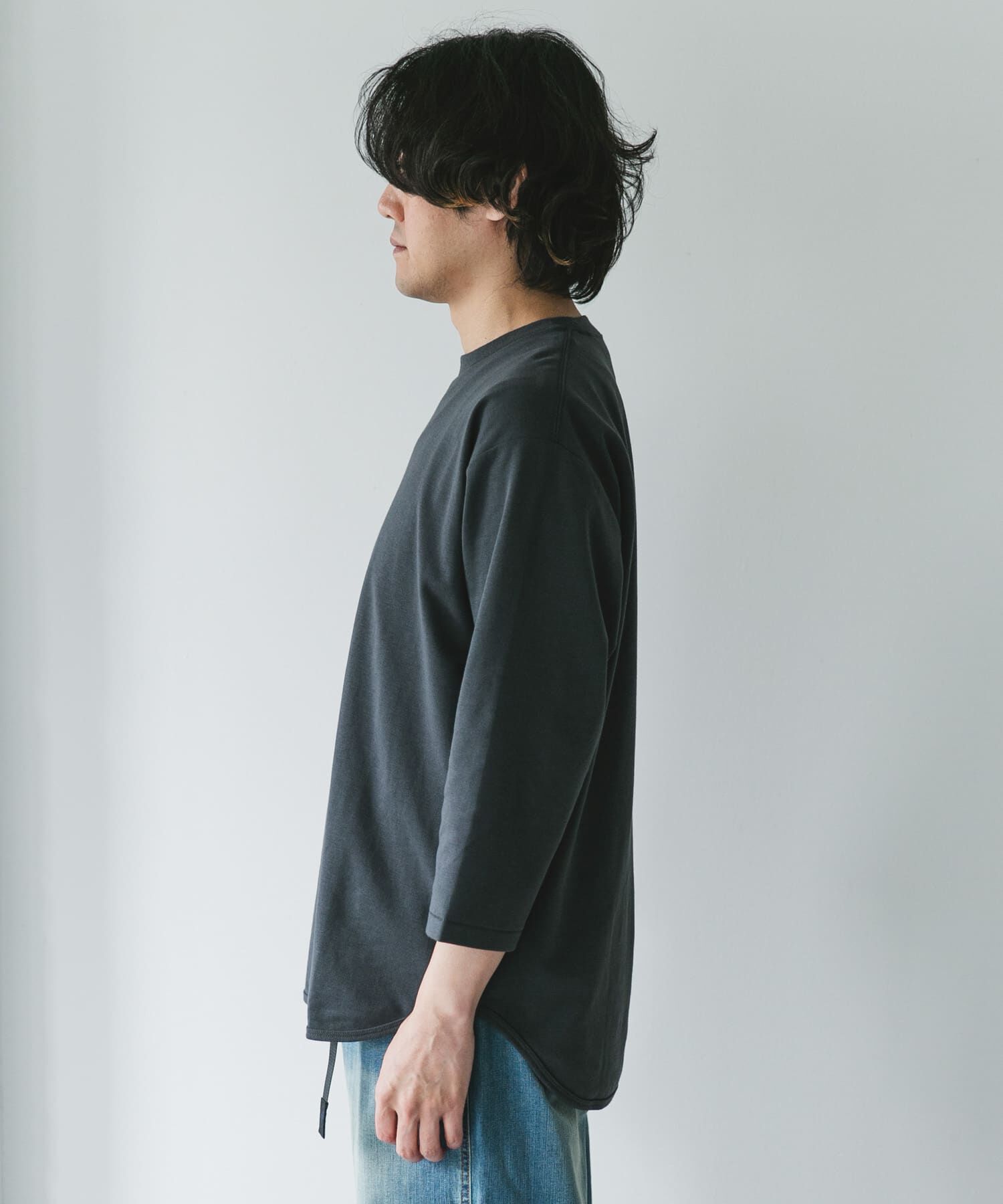 URBAN RESEARCH DOORS「ポンチ8分袖ラウンドヘムTシャツ」|Tシャツ・カットソー|