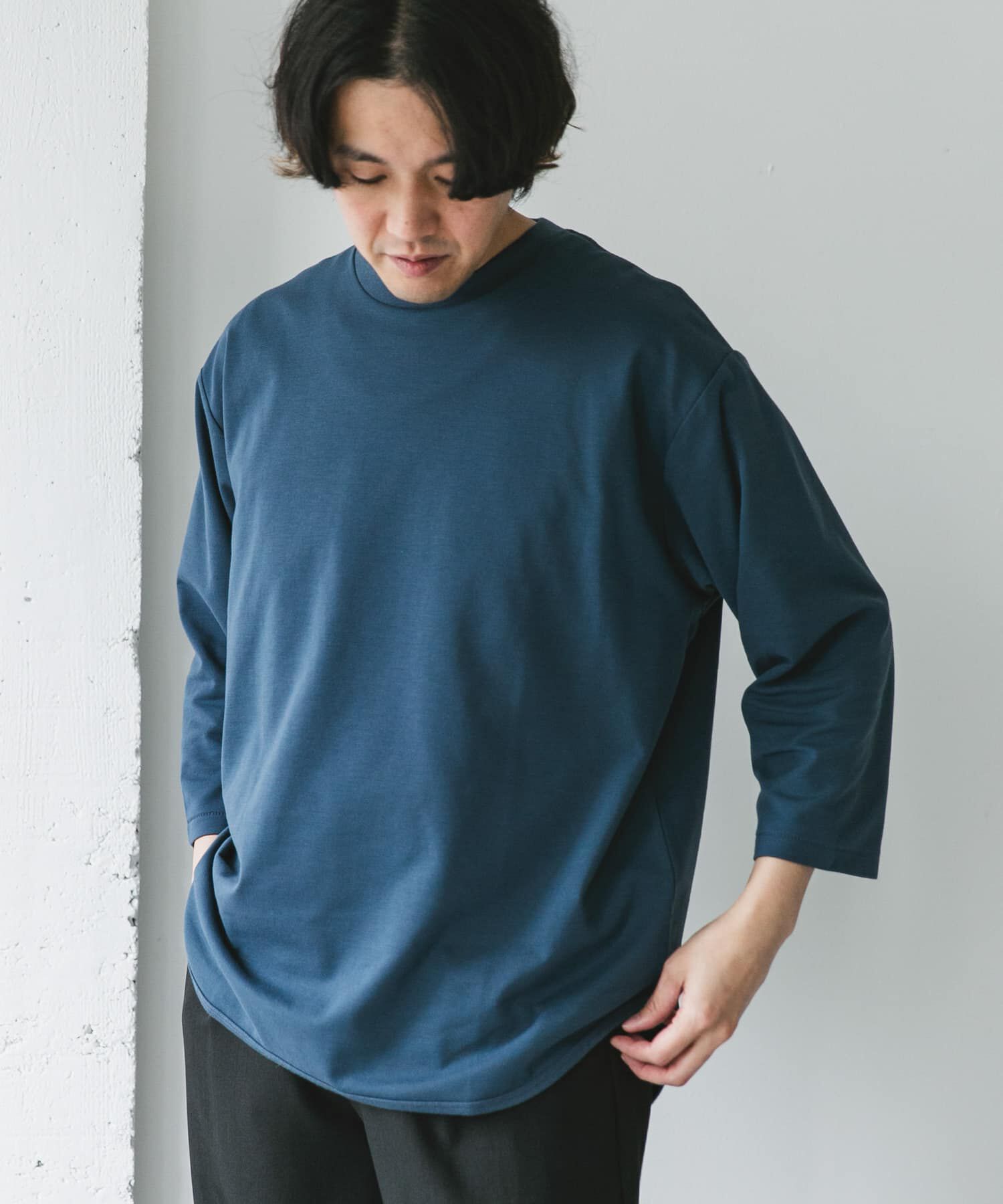 URBAN RESEARCH DOORS「ポンチ8分袖ラウンドヘムTシャツ」|Tシャツ・カットソー|