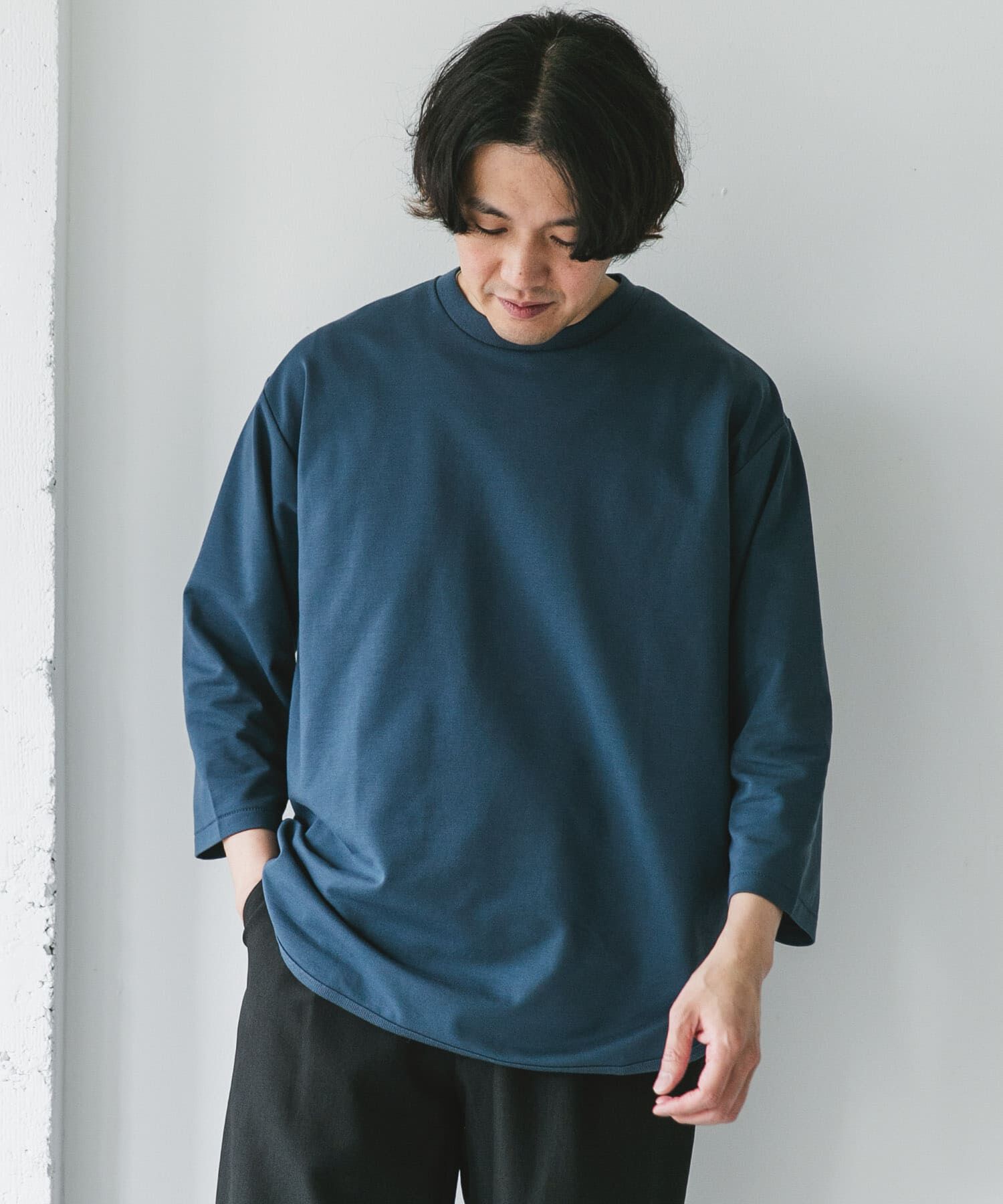 URBAN RESEARCH DOORS「ポンチ8分袖ラウンドヘムTシャツ」|Tシャツ・カットソー|