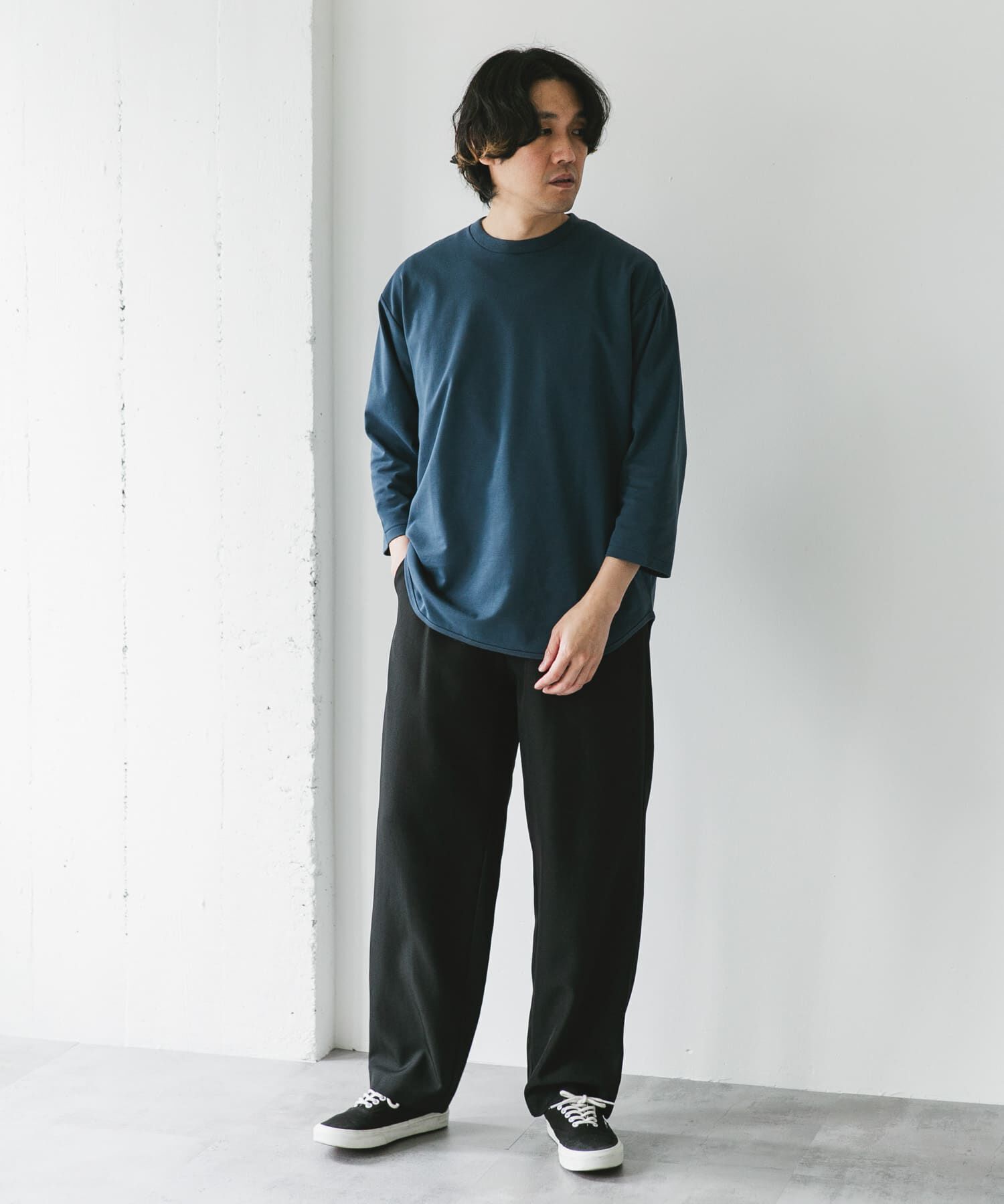 URBAN RESEARCH DOORS「ポンチ8分袖ラウンドヘムTシャツ」|Tシャツ・カットソー|