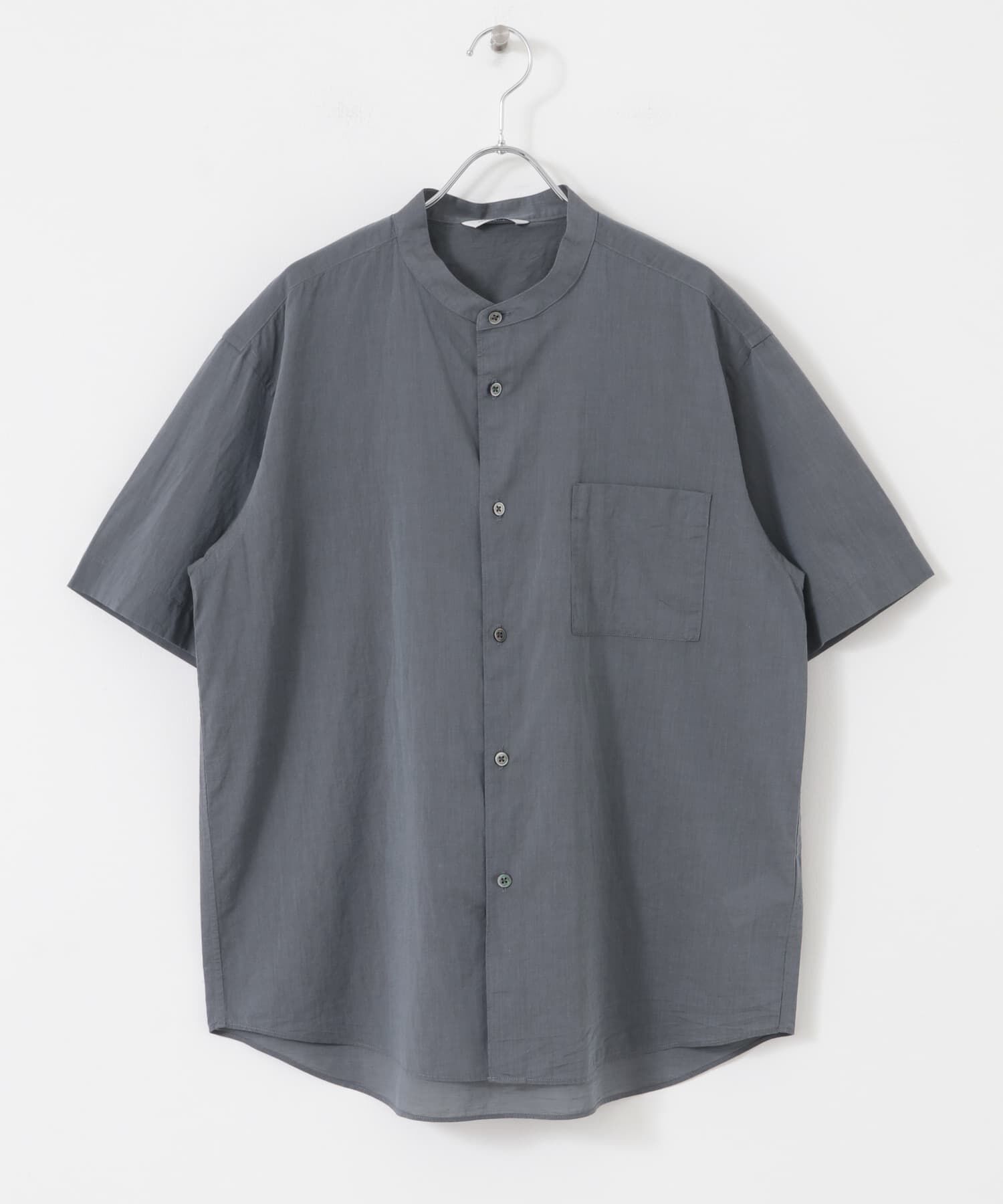 URBAN RESEARCH DOORS「玉虫シャンブレー バンドカラーシャツ」|シャツ・ブラウス|