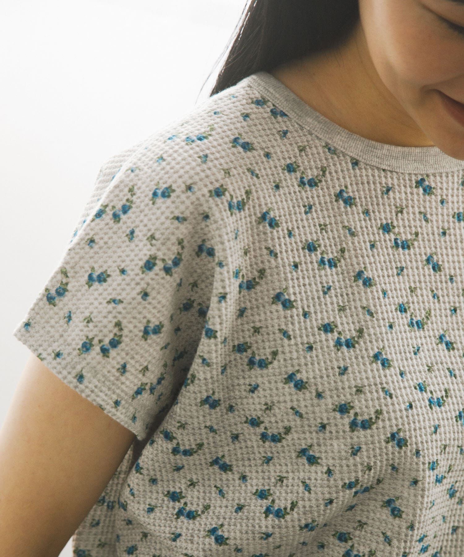 URBAN RESEARCH DOORS「『別注』Sports Wear&times;DOORS　ワッフルフレンチスリーブTシャツ」|Tシャツ・カットソー|