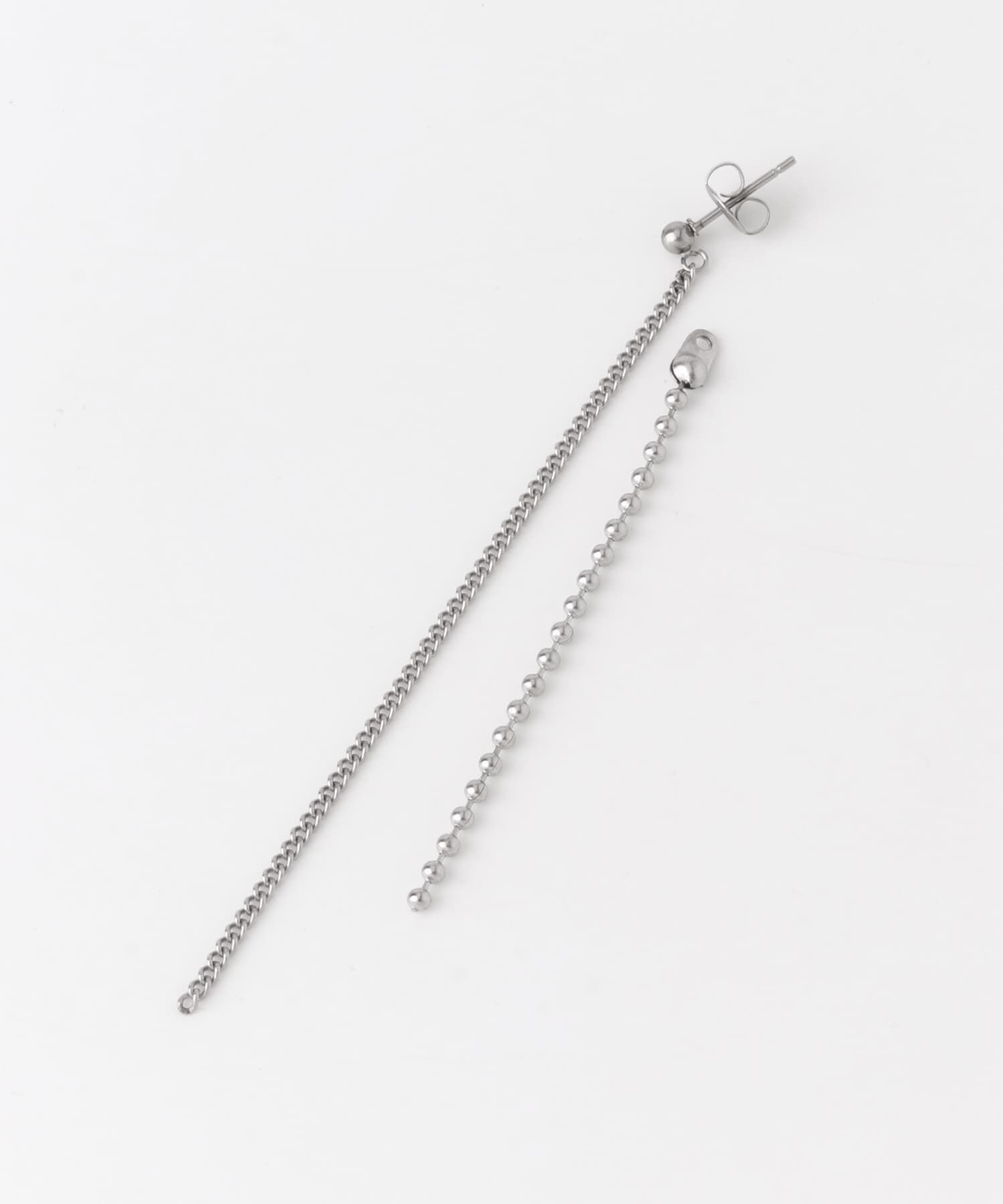 SMELLY「ステンレスダブルシンプルチェーンピアス」|ピアス|