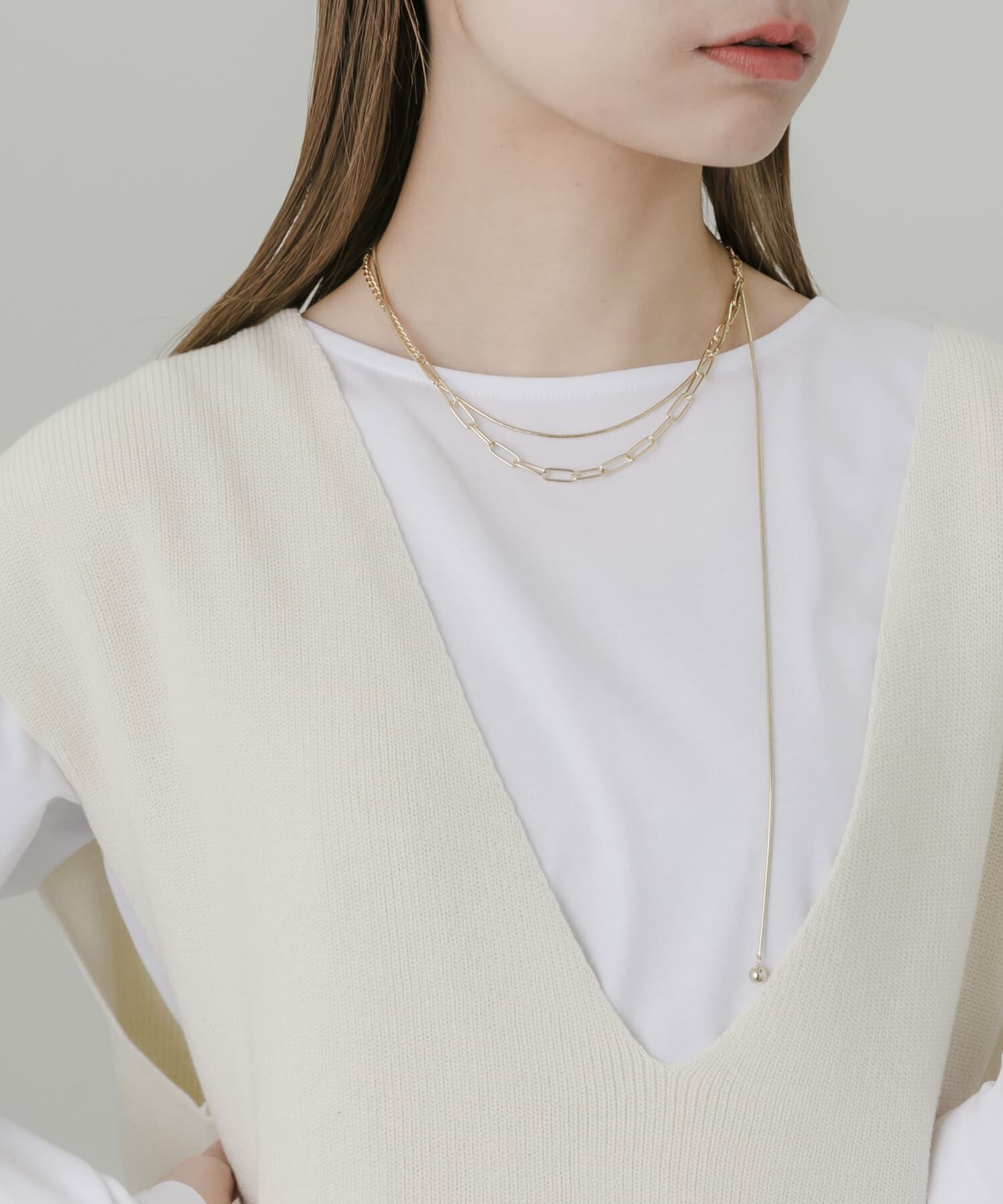 SMELLY「チェーン2レイヤードネックレス」|ネックレス|