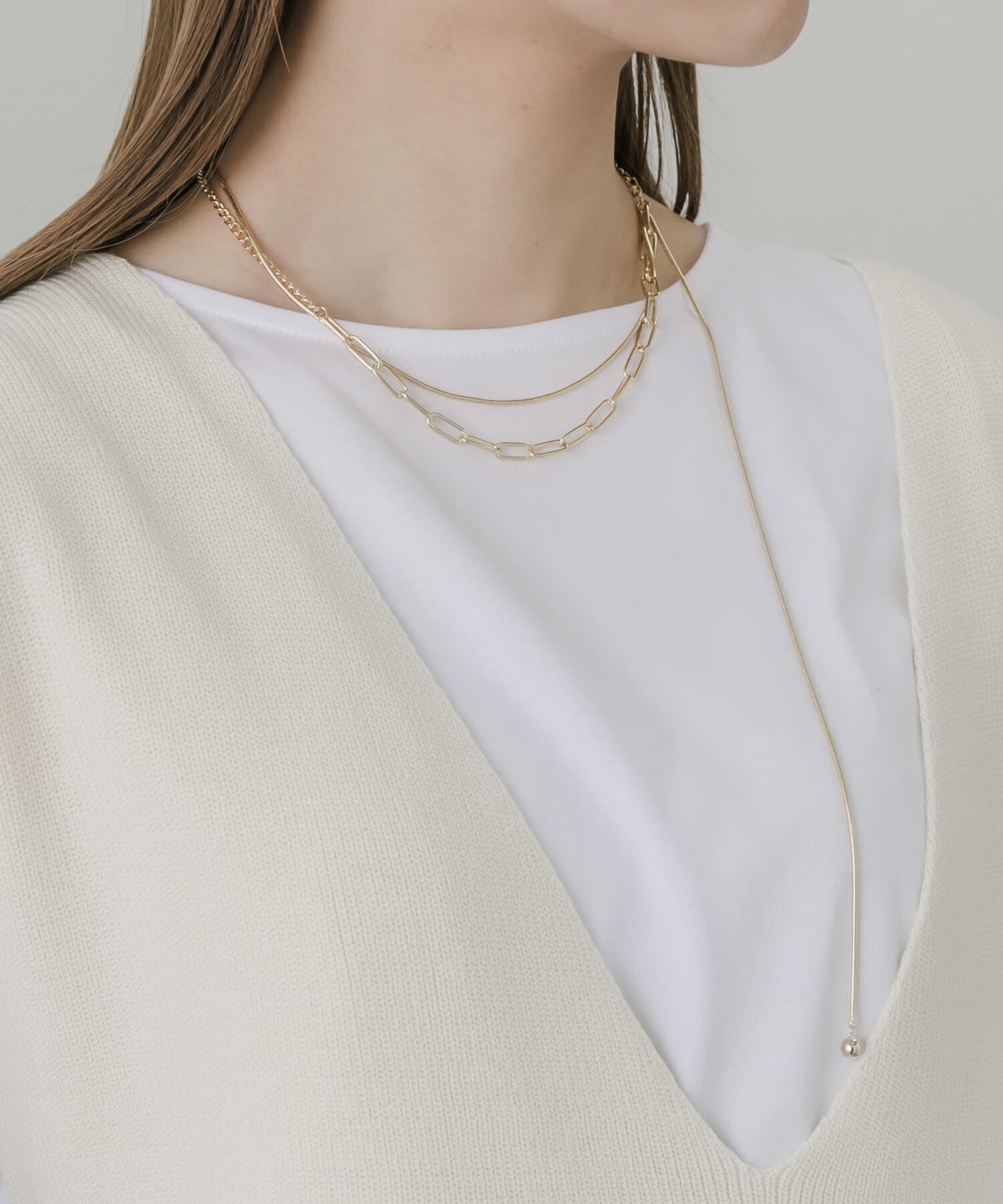 SMELLY「チェーン2レイヤードネックレス」|ネックレス|